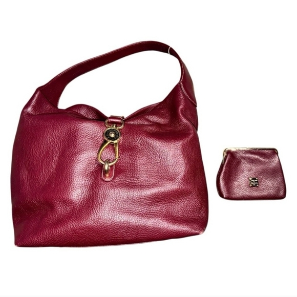 Dooney & Bourke Handbags - Dooney & Bourke Red Leather Bag and Wallet Set